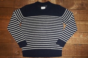 VICTIM 下鳥直之　BORDER KNIT　ネイビー