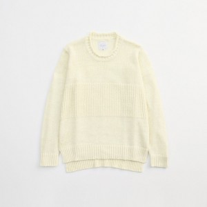 VICTIM ラインニット ニット CA4LA カシラ 新潟 shop compass 下鳥直之 ホワイト