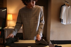 新潟 compass 　VICTIM　L:S CHECK SHIRTS TEE