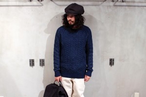 FISHERMAN INDIGO CREW SWEATER  Varde77 新潟 compass スタイル