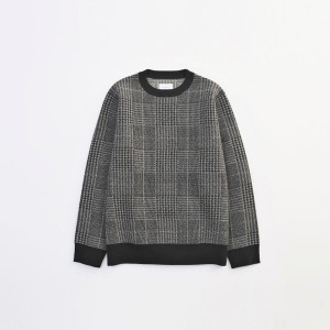 VICTIM 下鳥直之　CHECK KNIT GRY