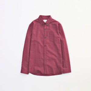 GINGHAM CHECK SHIRTS VICTIM 下鳥直之 RED