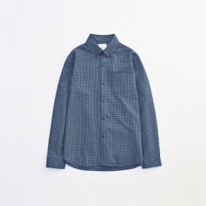 GINGHAM CHECK SHIRTS VICTIM 下鳥直之 BLU