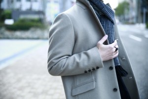 VICTIM VICTIM通販 VICTIMデザイナー VICTIM東京 VICTIM新潟 SHOP COMPASS コンパス 新潟 古町 チェスターコート ストール スナップ コーディネート ベージュ