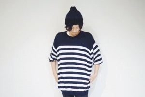 VICTIM 7 SLEEVE LOOSE BORDER KNIT ボーダー ニット SHOP COMPASS コンパス 新潟 古町 南浜通りスタイリング スナップ