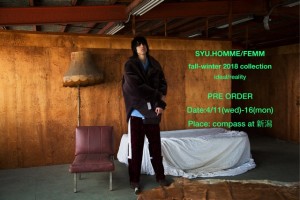 compass syu.homme:femm 2018 fw cllection pre order syu.通販 syu取り扱い syu