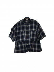 Jie-19HS-SH02-A CHECK DRAW CODE SHIRT BLACK